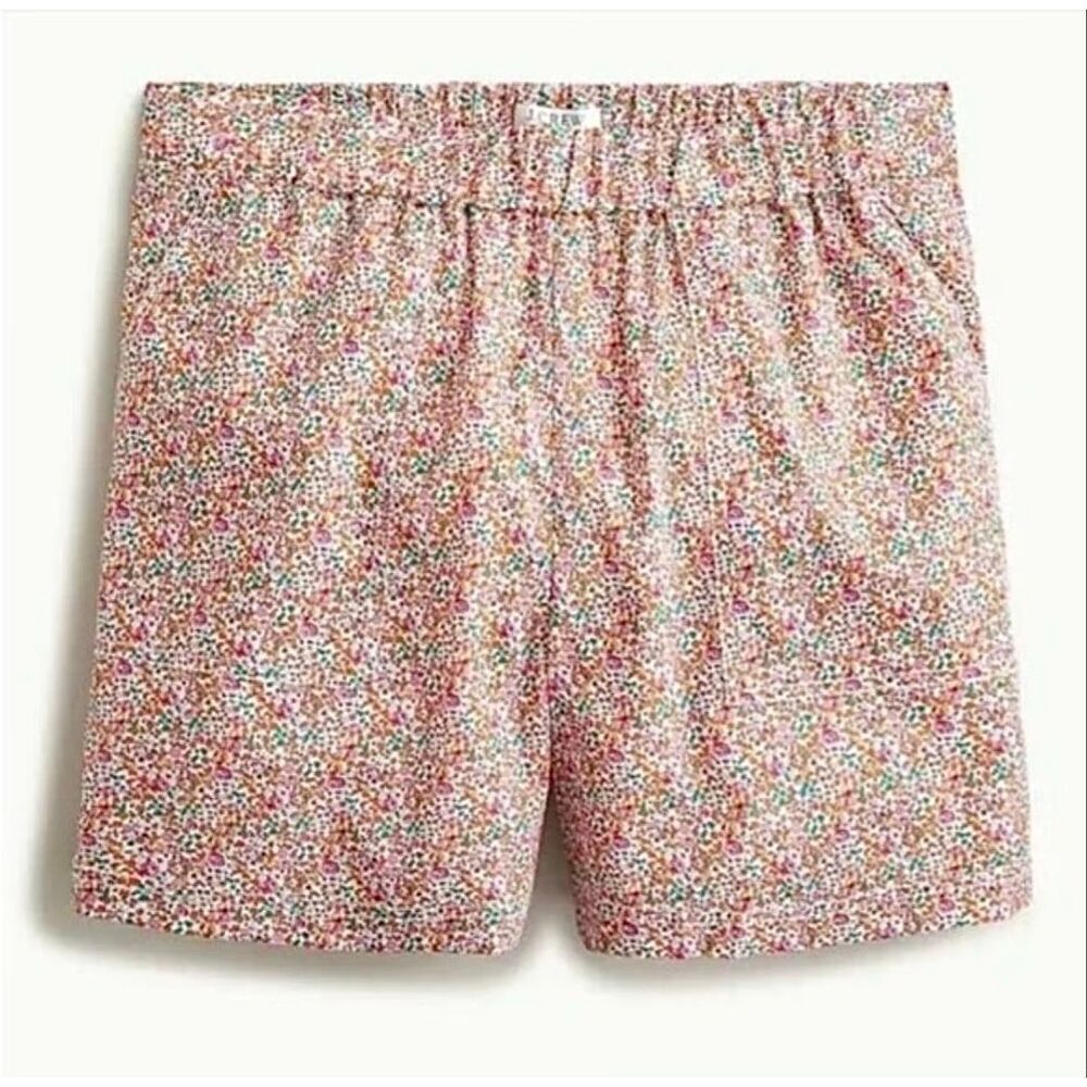 J Crew Liberty London Pull On Shorts size S Floral Ditsy Pink Red